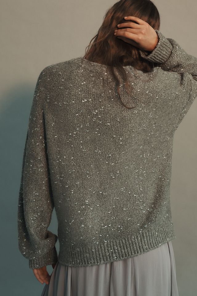 Maeve Sequin Bow Crew-Neck Sweater #1