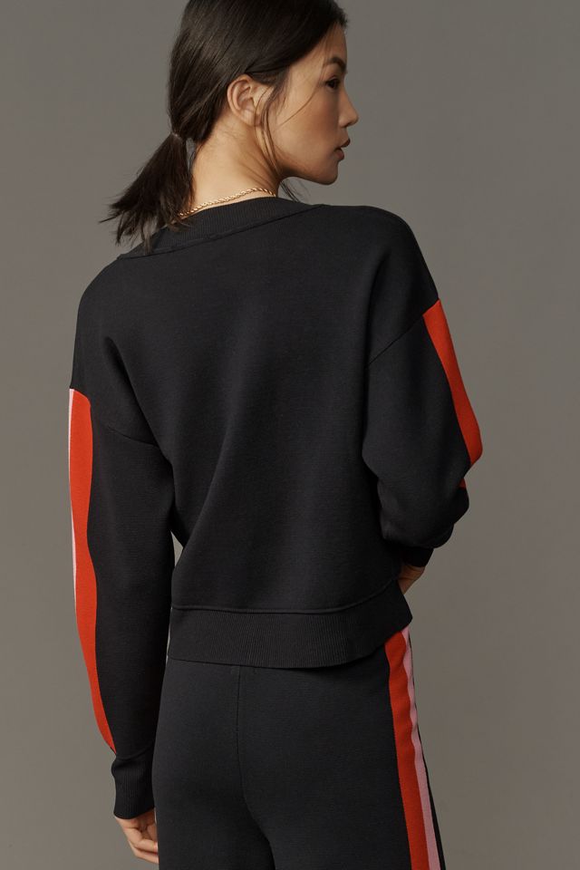 Maeve Side-Stripe Cardigan Sweater #1