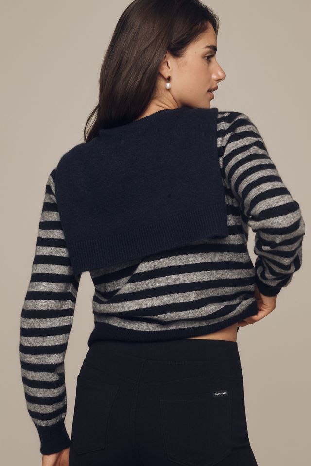 Maeve Crew-Neck Scarf Sweater