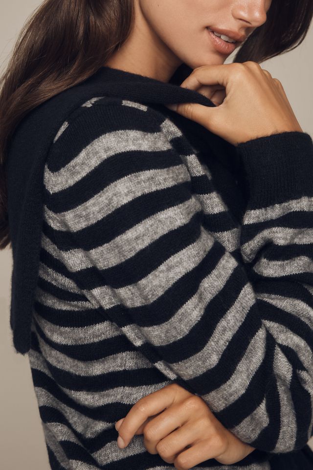 Maeve Crew-Neck Scarf Sweater #2