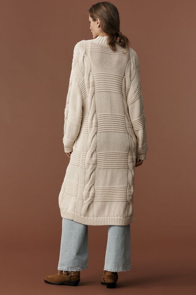Pilcro Cable-Knit Toggle Duster Cardigan Sweater #1