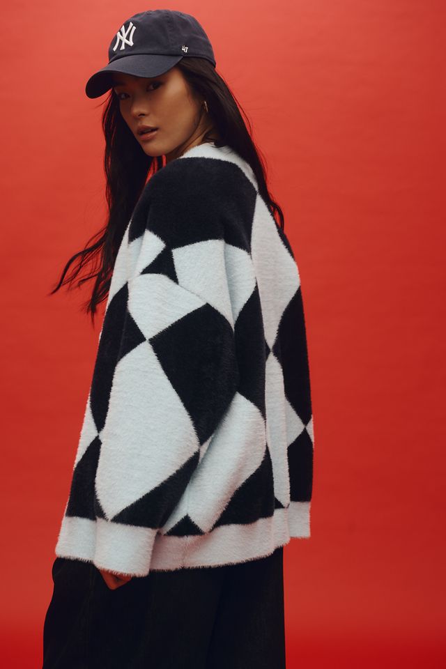 Essentiel Antwerp How Harlequin Knit Cardigan Sweater | Anthropologie