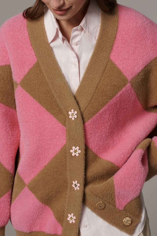 Essentiel Antwerp How Harlequin Knit Cardigan Sweater #1