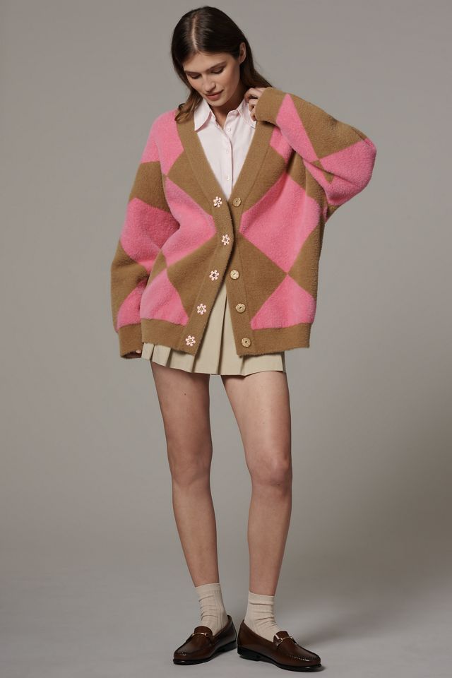 Essentiel Antwerp How Harlequin Knit Cardigan Sweater #3