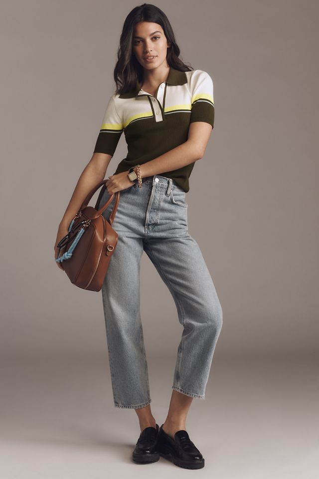 Essentiel Antwerp Collared Colorblock Sweater #1