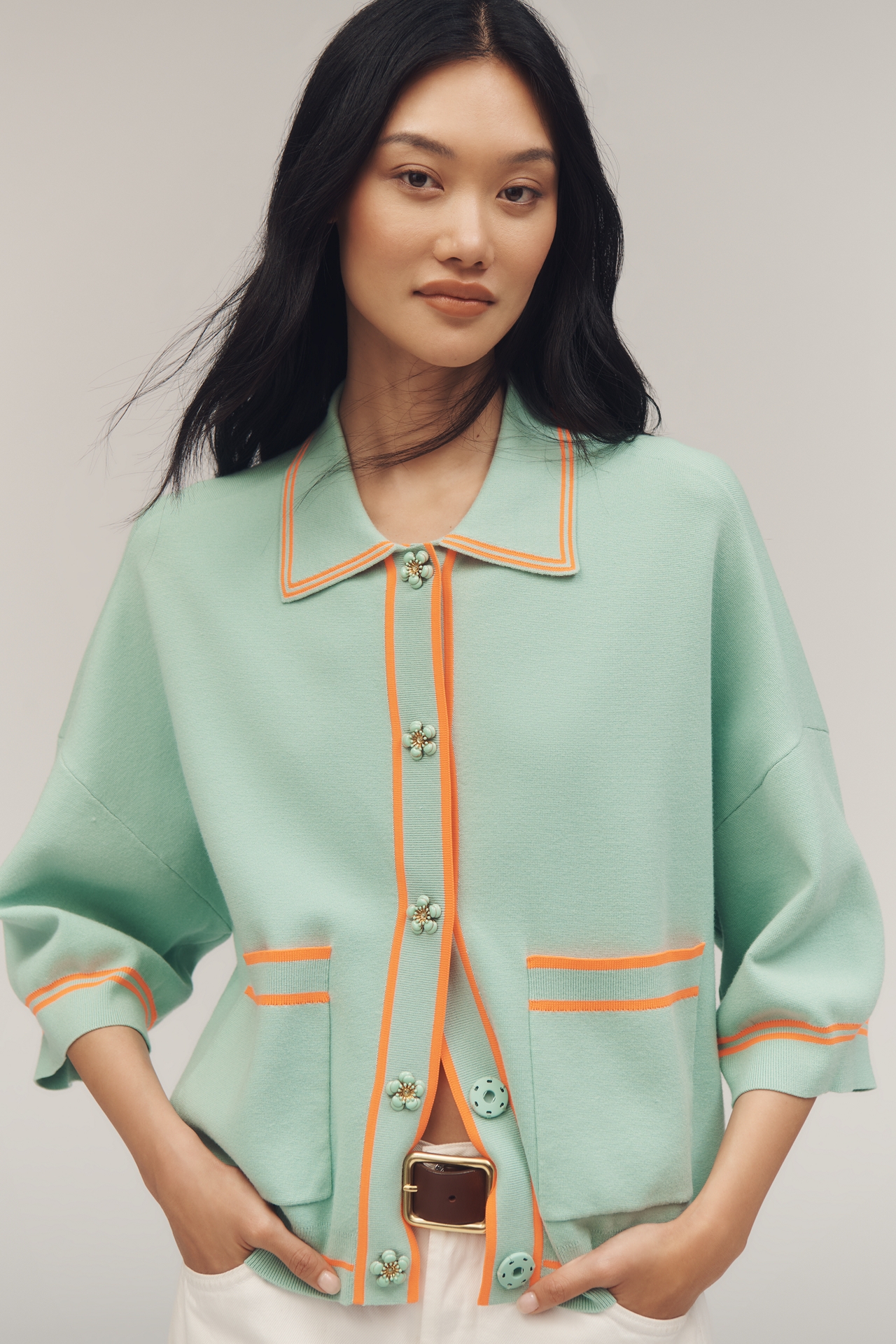Essentiel Antwerp Ilaria Snap-Front Cardigan Sweater