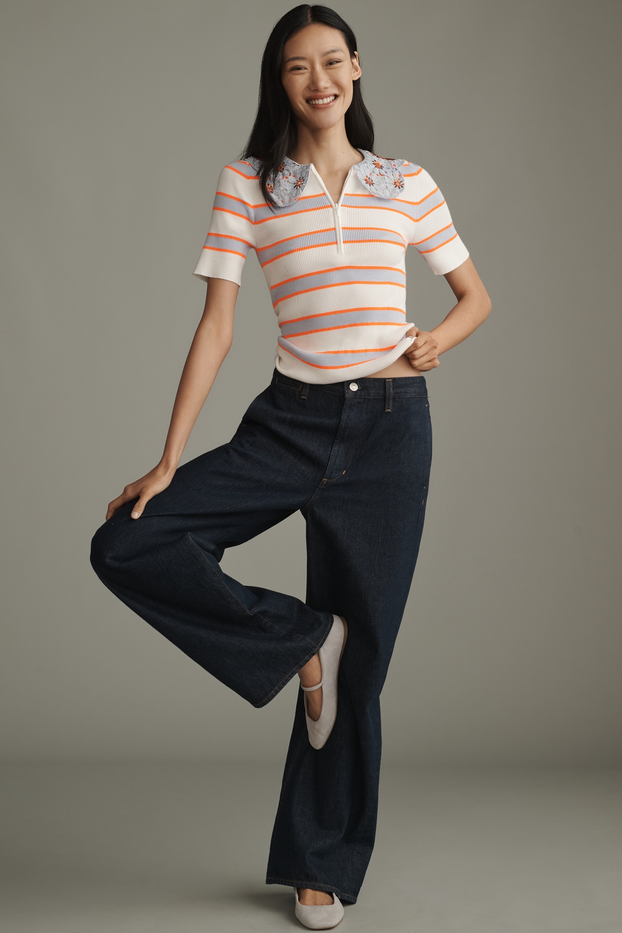 Essentiel Antwerp Iota Sequin-Collar Sweater