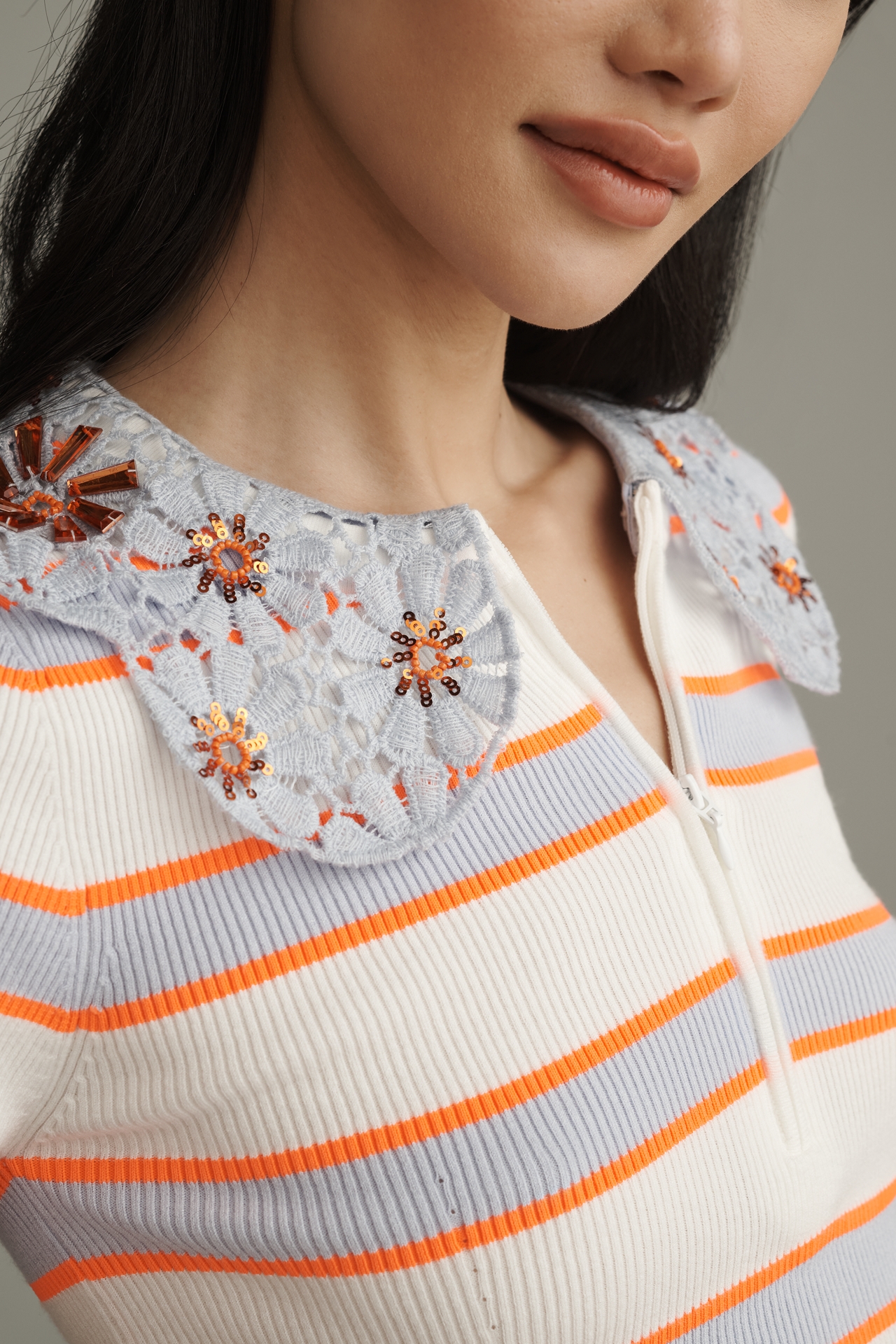 Essentiel Antwerp Iota Sequin-Collar Sweater