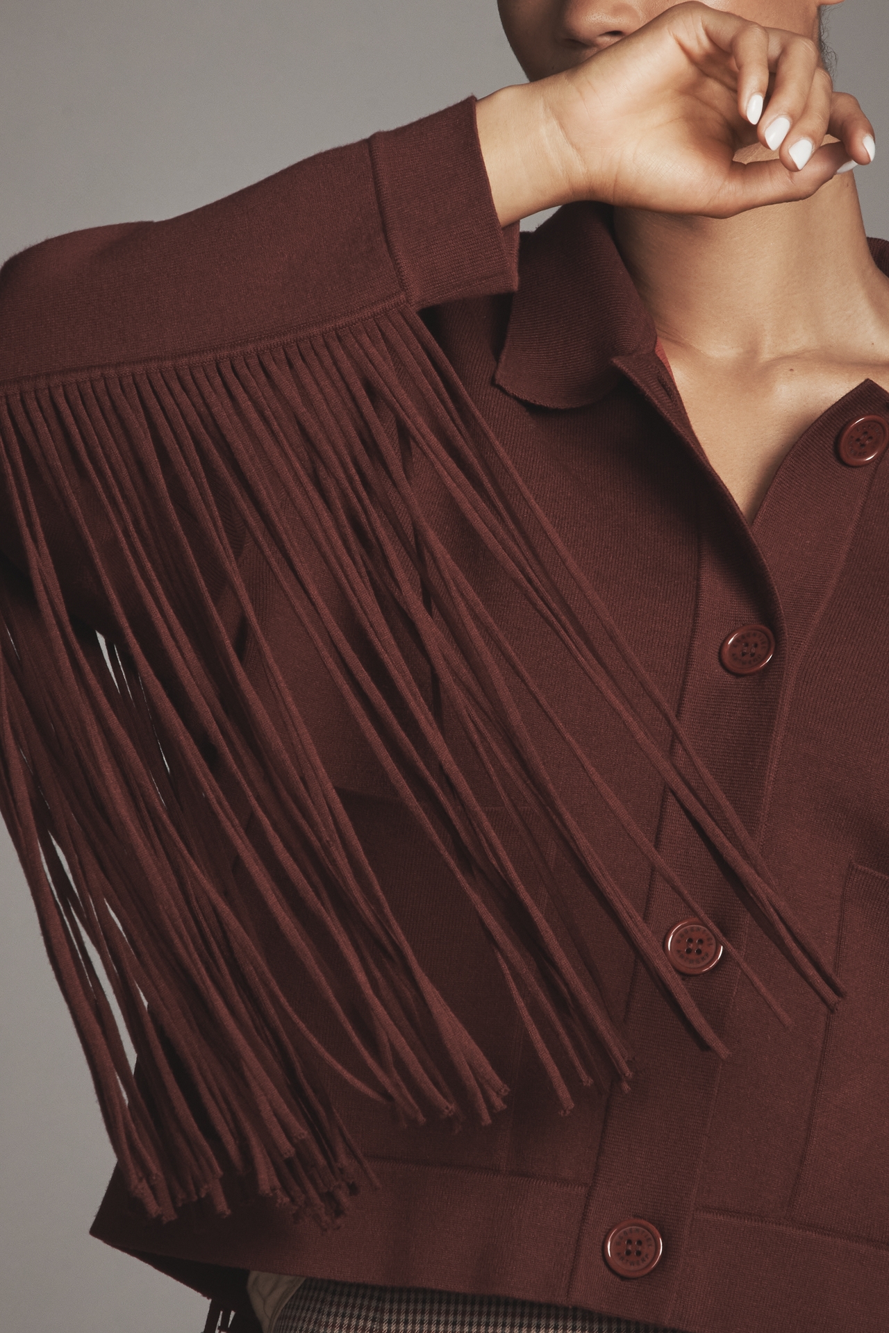 Essentiel Antwerp Fringed Cardigan Sweater