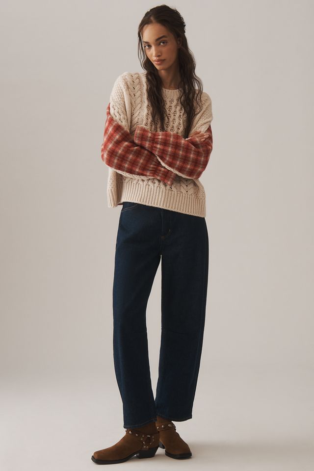 Essentiel Antwerp Cable-Knit Wool Blend Flannel Sweater