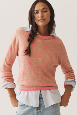 Essentiel Antwerp Isa Jacquard Heart Sweater In Multi