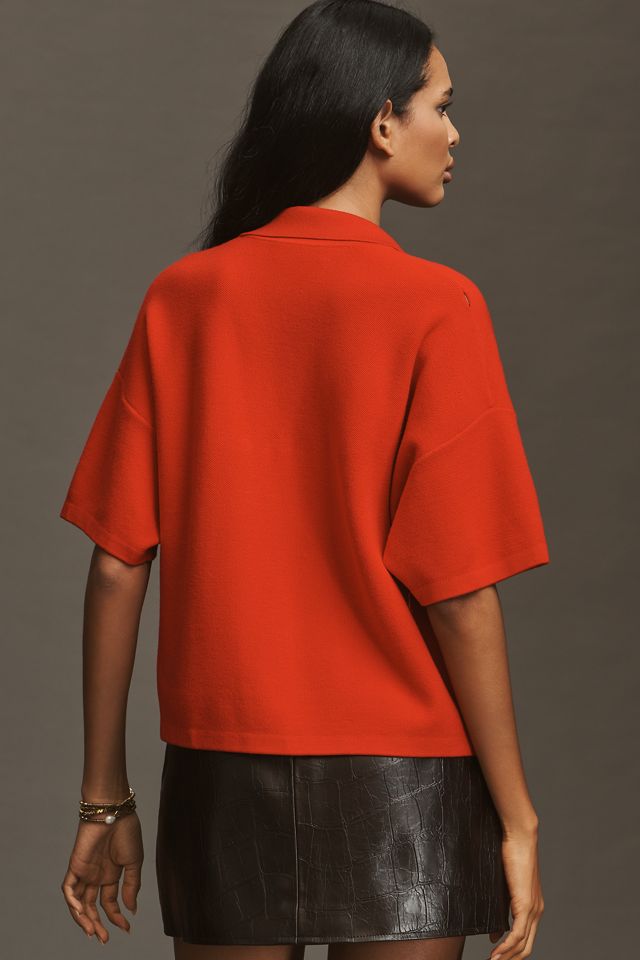 Essentiel Antwerp Sequin Collar Short-Sleeve Sweater #1