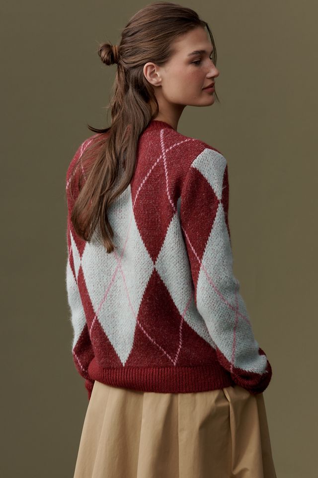 Essentiel Antwerp Iberlin Crew-Neck Argyle Sweater #1