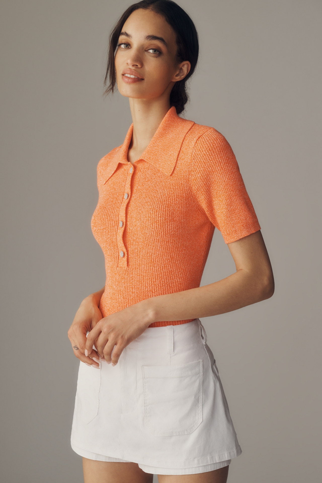 Essentiel Antwerp Jabric Collared Henley Sweater