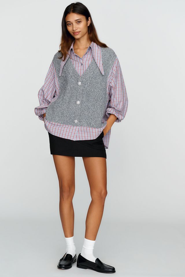 Essentiel Antwerp Kute Cotton Wool Vest Buttondown Shirt #2