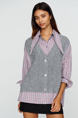 Essentiel Antwerp Kute Cotton Wool Vest Buttondown Shirt