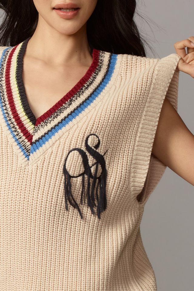 Scotch & Soda Striped-Trim V-Neck Sweater Vest #3