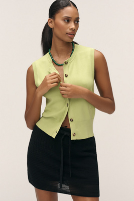 Scotch & Soda Spencer Sleeveless Sweater In Green