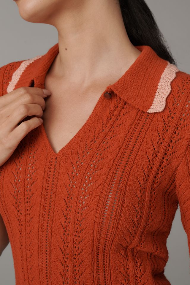 Scotch & Soda Pointelle Short-Sleeve Sweater #1