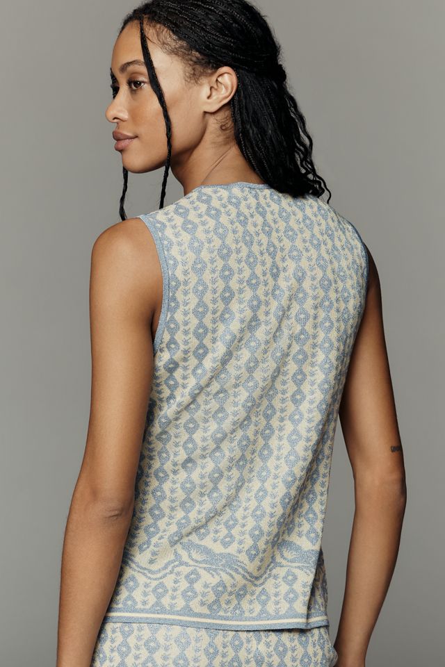 Scotch & Soda Jacquard Tie-Front Sweater Tank #3