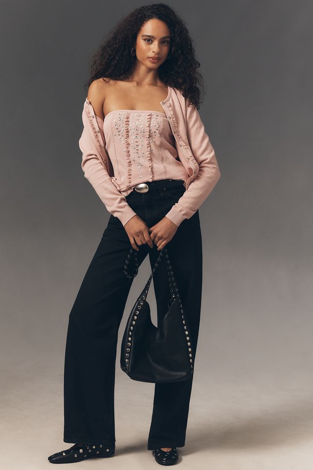 By Anthropologie Crystal Corset Tube Top #2