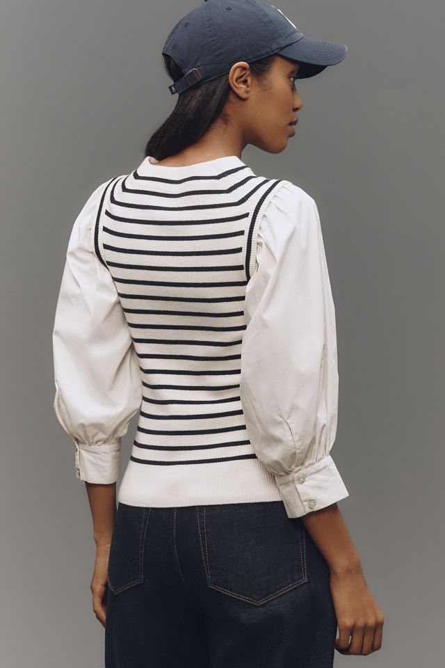 Derek Lam 10 Crosby Tirza Mixed Media Sweater #1