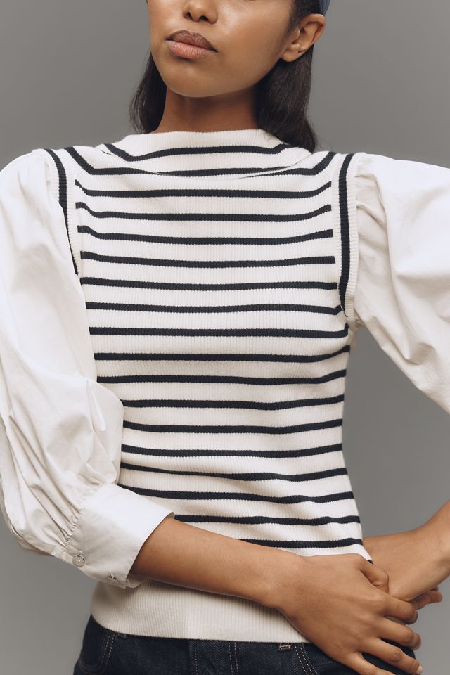 Derek Lam 10 Crosby Tirza Mixed Media Sweater #3