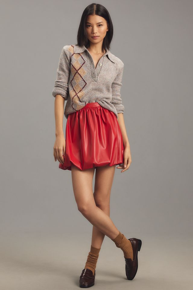 Lingua Franca Lee Tweed Argyle Polo Sweater Anthropologie