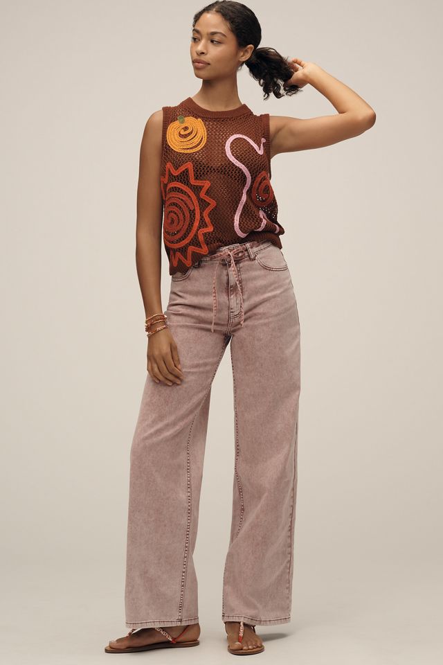 Lingua Franca Onar Appliqué Open-Knit Sweater Vest #3