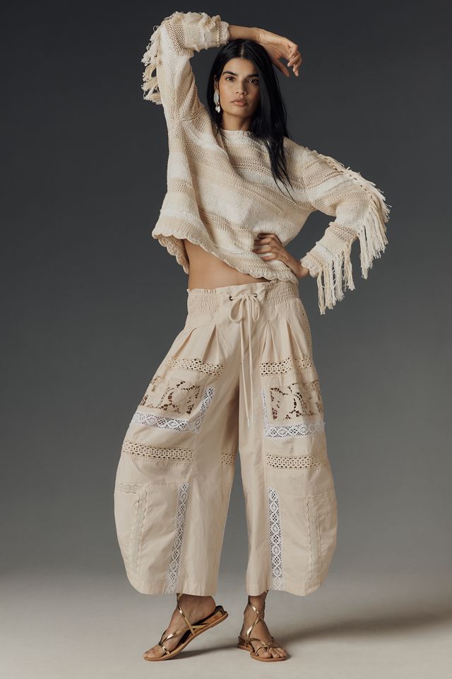 Lingua Franca Marathi Crew-Neck Fringe Sweater #3