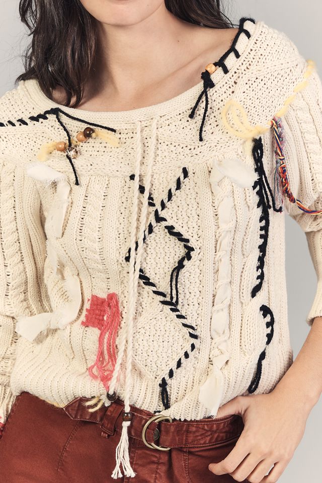 Lingua Franca Vaggelis Off-The-Shoulder Novelty Sweater #3