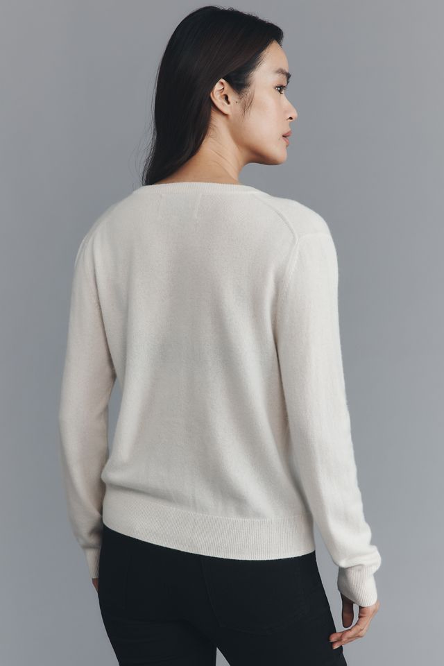 Lingua Franca Embroidered Cashmere Cardigan Sweater #2