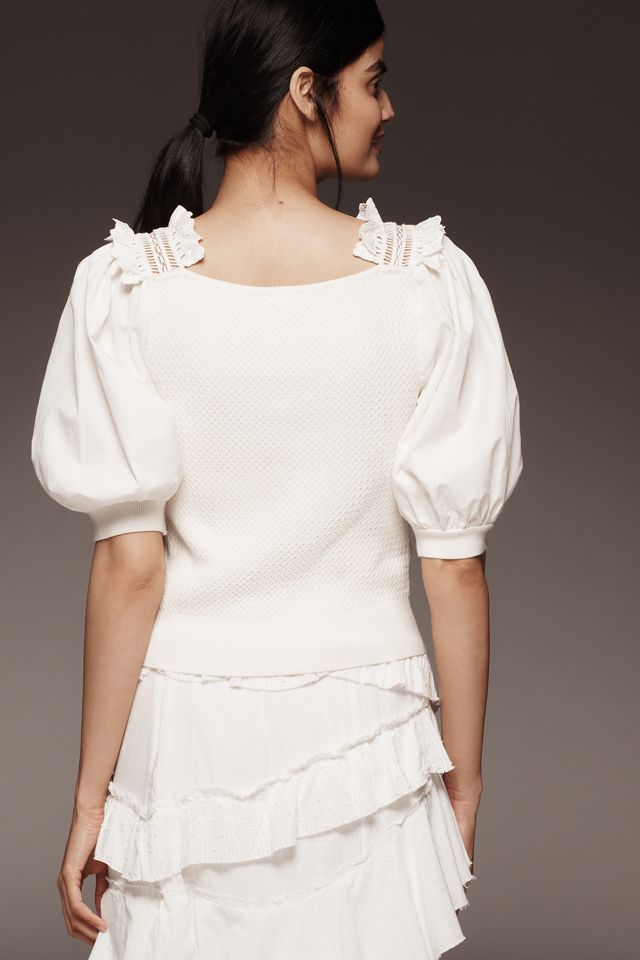 Pilcro Crafted Bib Sweater: Puff-Sleeve Edition #2