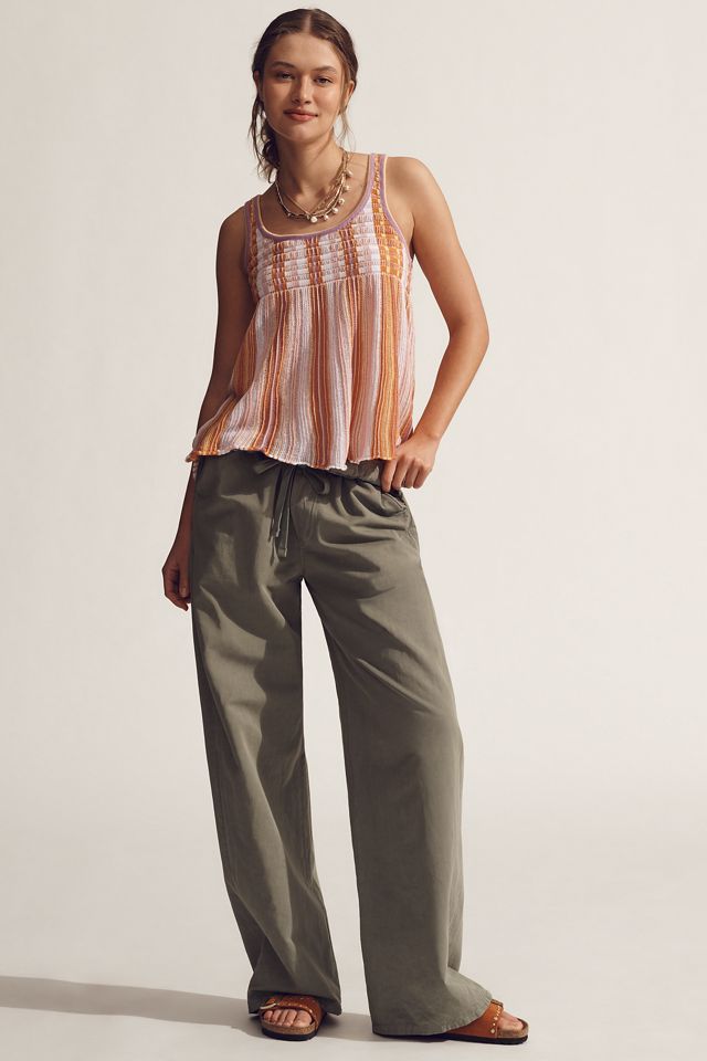 Maeve Scoop-Neck Textured Stripe Swing Tank #2