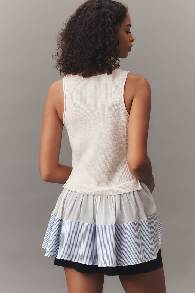 By Anthropologie Mixed Media Sweater Tank Top #1