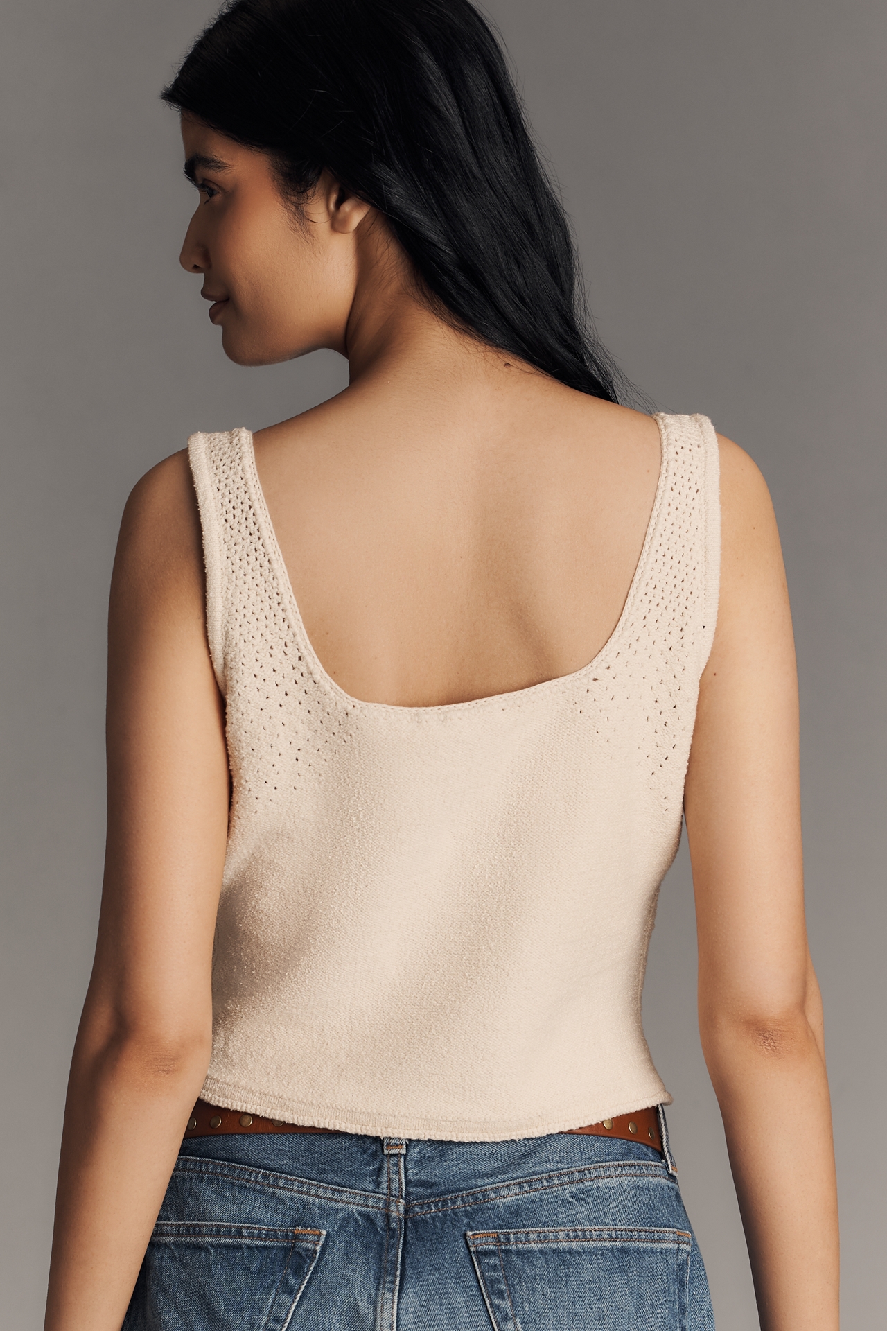 Pilcro Square-Neck Sweater Tank Top