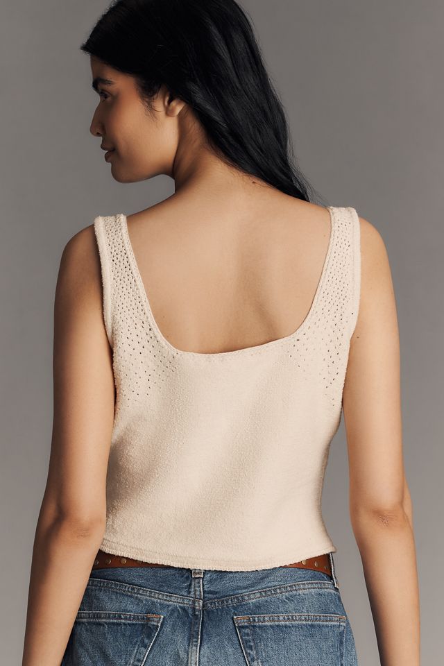 Pilcro Square-Neck Sweater Tank Top