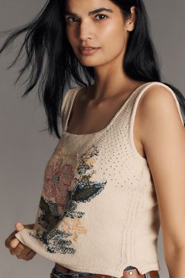 Pilcro Square-Neck Sweater Tank Top