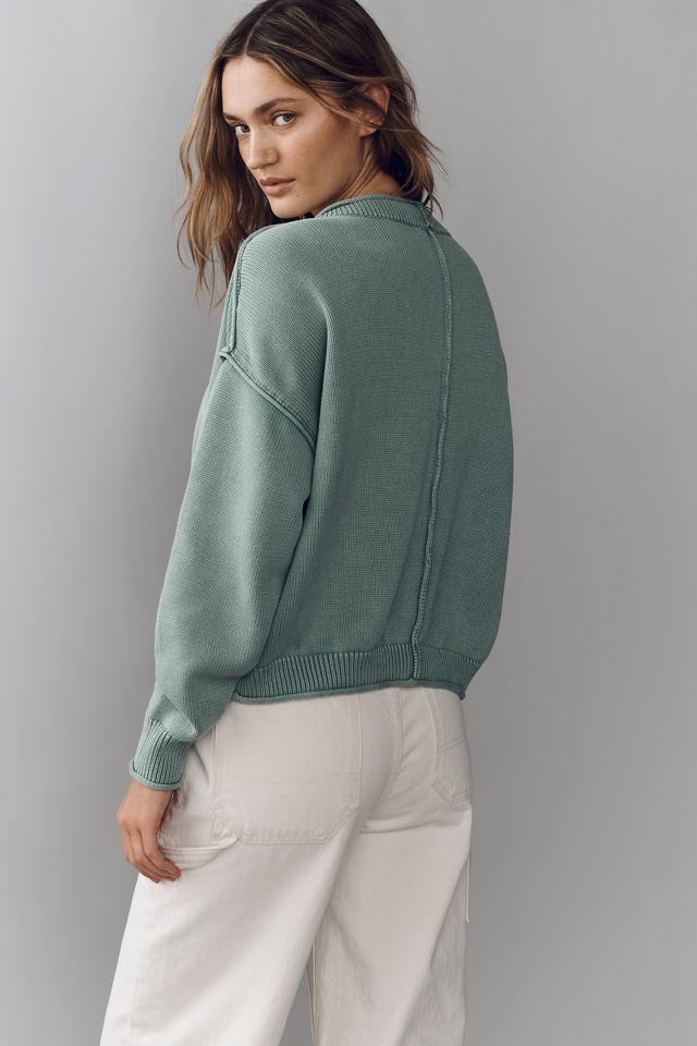 Pilcro Long Sleeve Cotton V Neck Cardigan Sweater #1