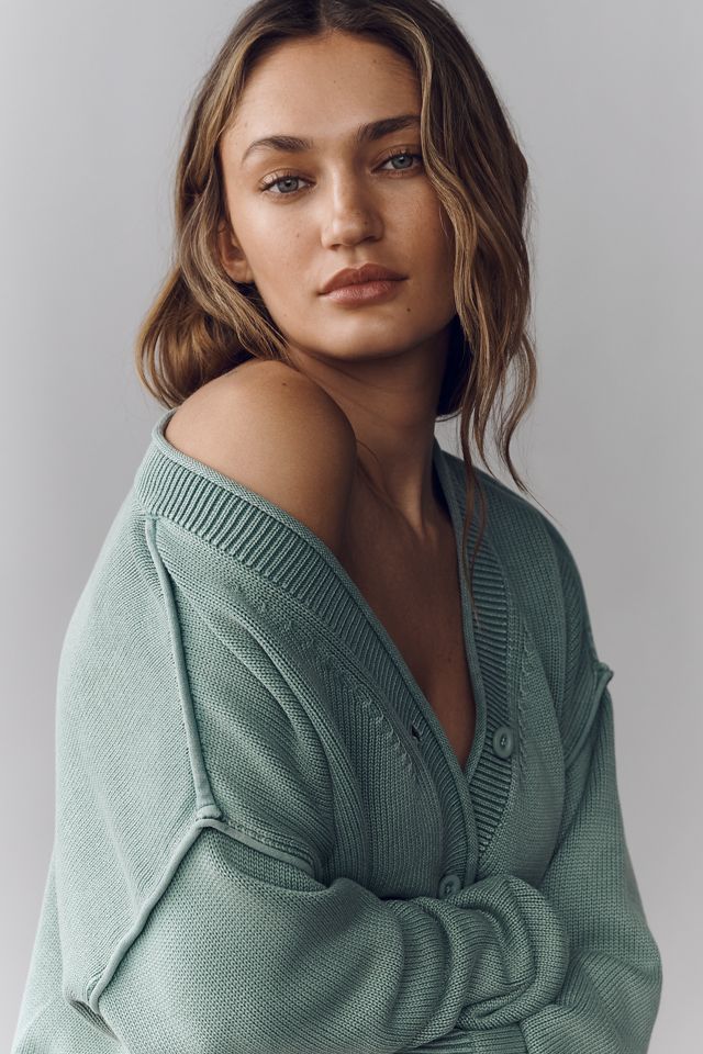 Pilcro Long Sleeve Cotton V Neck Cardigan Sweater #2