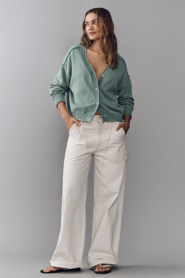 Pilcro Long Sleeve Cotton V Neck Cardigan Sweater #3