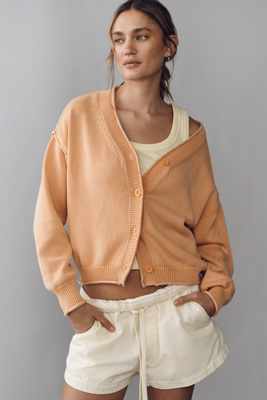 Long Sleeve Cotton V Neck Cardigan Sweater