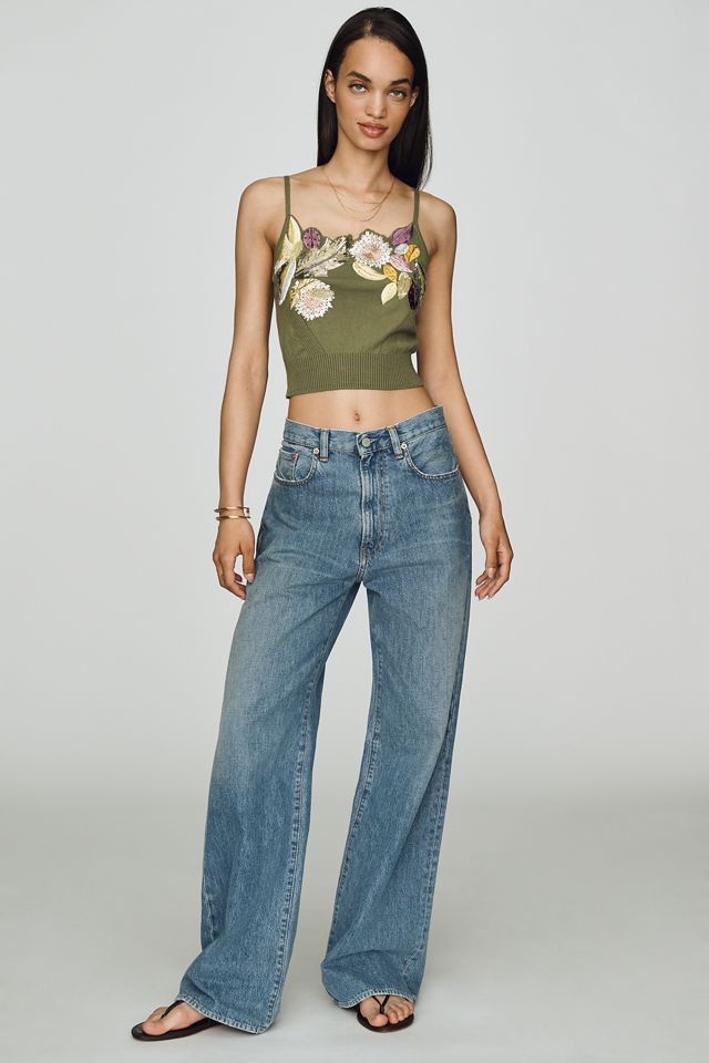 Maeve Floral Embroidered Knit Tank | Anthropologie