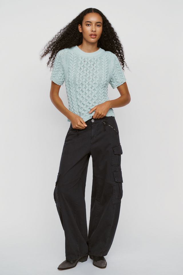 By Anthropologie Cable-Knit Short-Sleeve Sweater #2