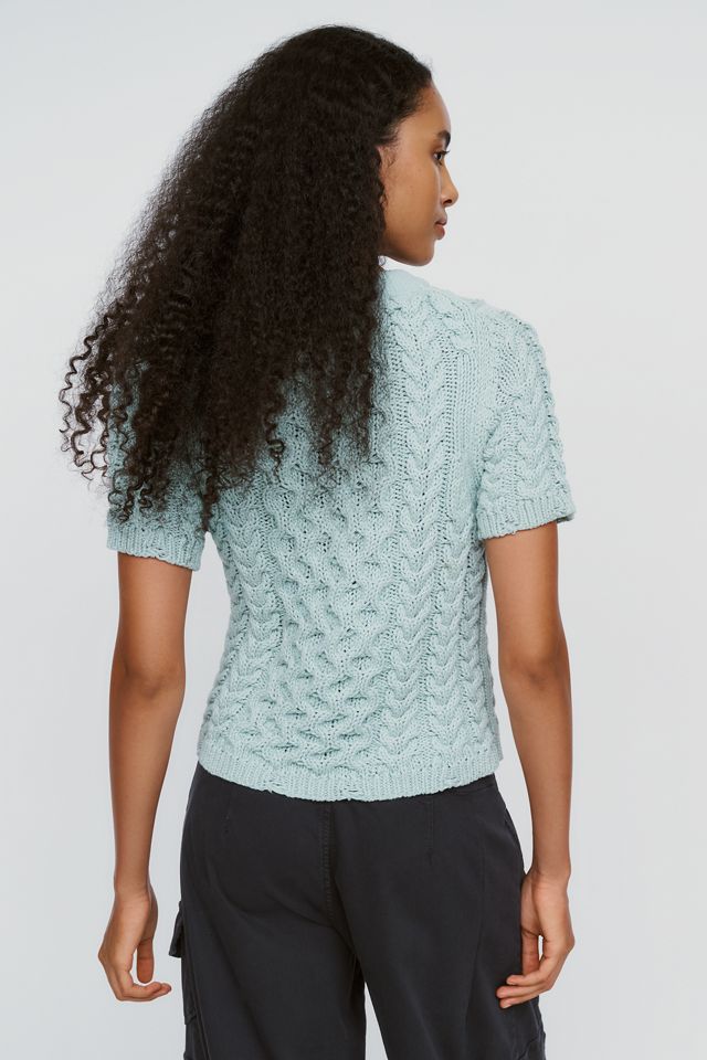 By Anthropologie Cable-Knit Short-Sleeve Sweater #3