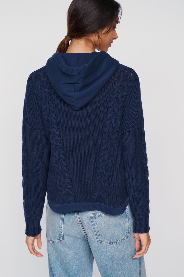 Pilcro 100% Cotton Cable-Knit Hoodie #1