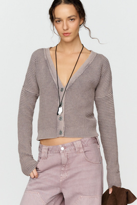 Pilcro Waffle Knit Cardigan by Anthropologie