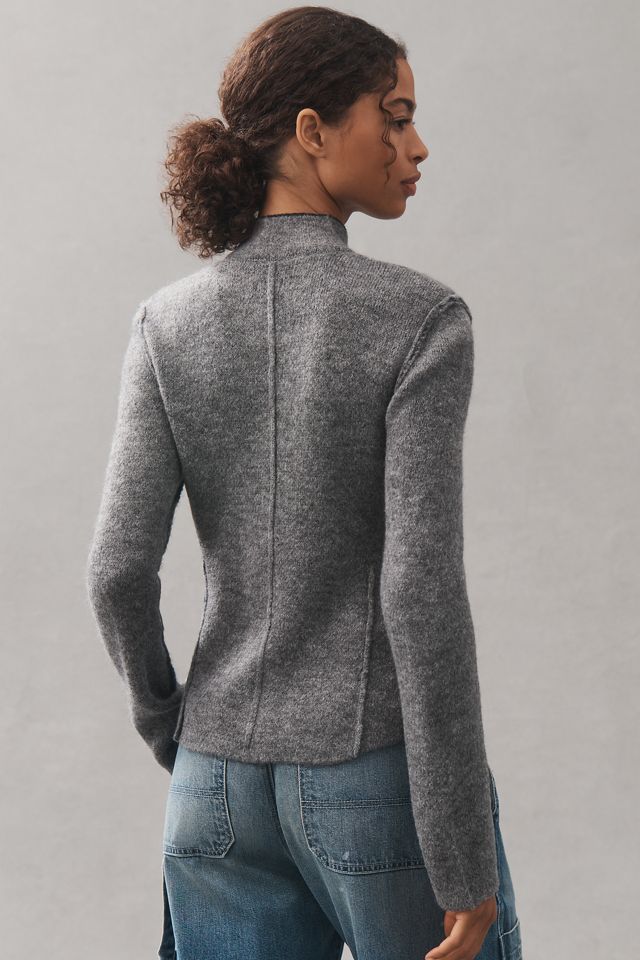 Pilcro Mock-Neck Cutaway Cardigan Sweater #2