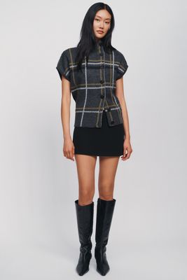 Pilcro Wool Blend Asymmetrical Button Sweater