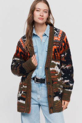 Pilcro Oversized Wool Cotton Blend Cardigan by Anthropologie